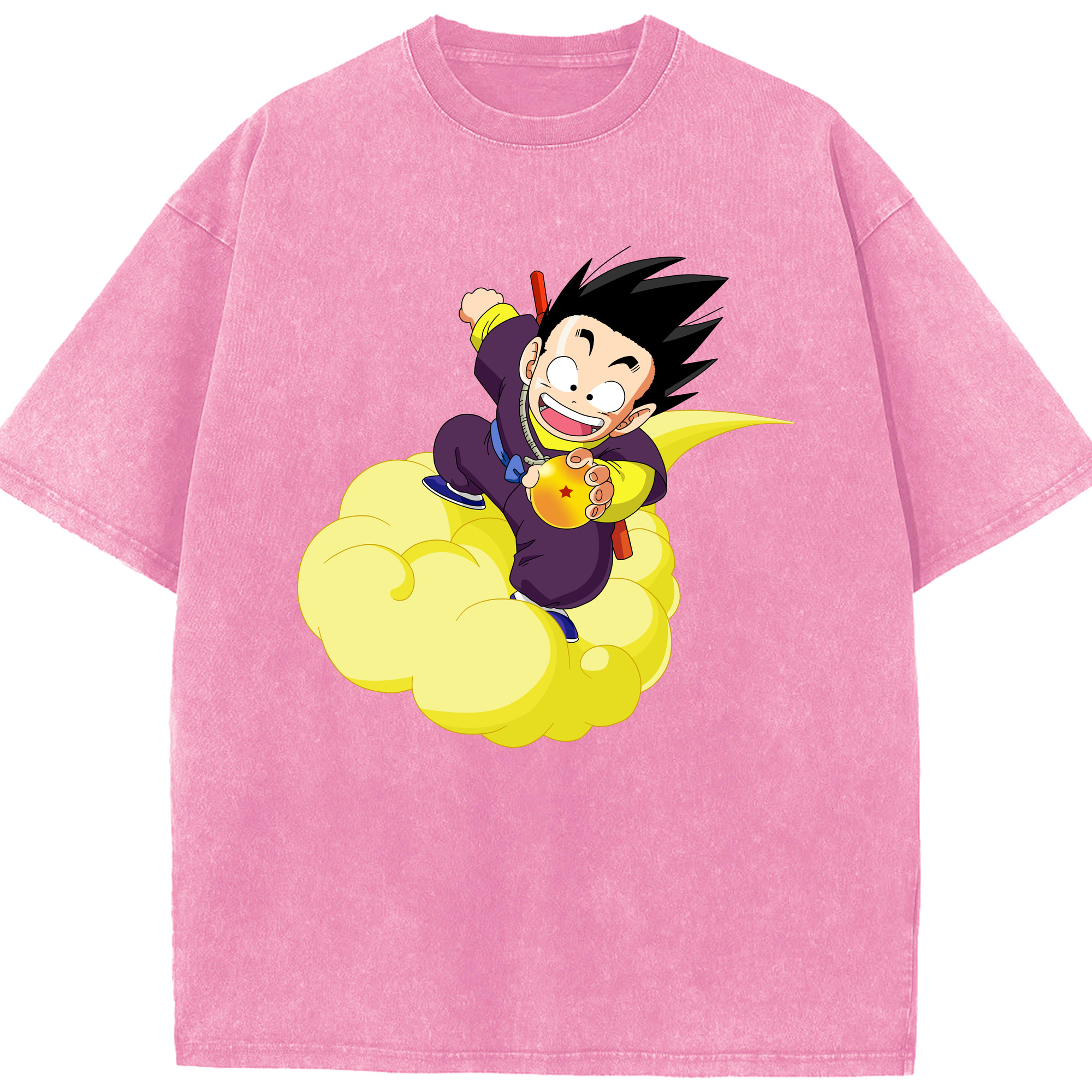 （画像用） ドラゴンボール 孫悟空（そん ごくう）Son Goku カカロット DRAGON BALL Kakarotto 綿100% ヴィンテージ風 半袖Tシャツ（フロントプリント）
